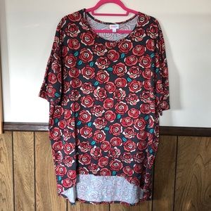 LulaRoe IrmaTop with rose design